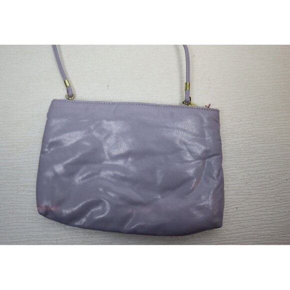 VINTAGE 80s 90s LIGHT PURPLE LAVENDER FAUX LEATHER PURSE - BAG BAZAAR - Picture 6 of 13